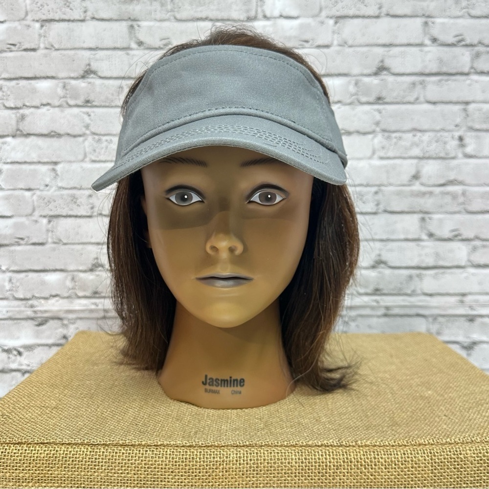 Time and Tru Women's One Size Grey Twill VISOR Hat Adjustable Sun Cap NEW